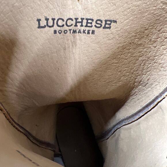 Lucchese Men’s Lewis Mad Gog Goat Tan Leather Cowboy Boot Size US 8.5 D main image 5